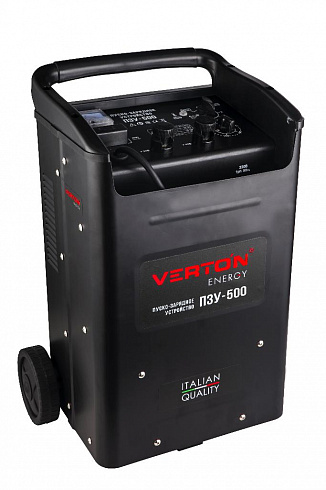 Пуско-зарядное устройство VERTON Energy  ПЗУ-500 (12/24,50-800 Ач; заряд 1,6кВт;75А, пуск 10.0 кВ)